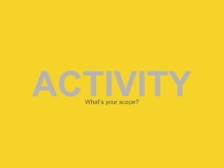 ACTIVITYWhat’s your scope?
 