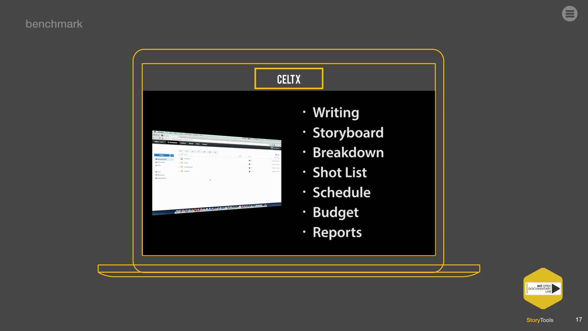 StoryTools 17
benchmark
celtx
 