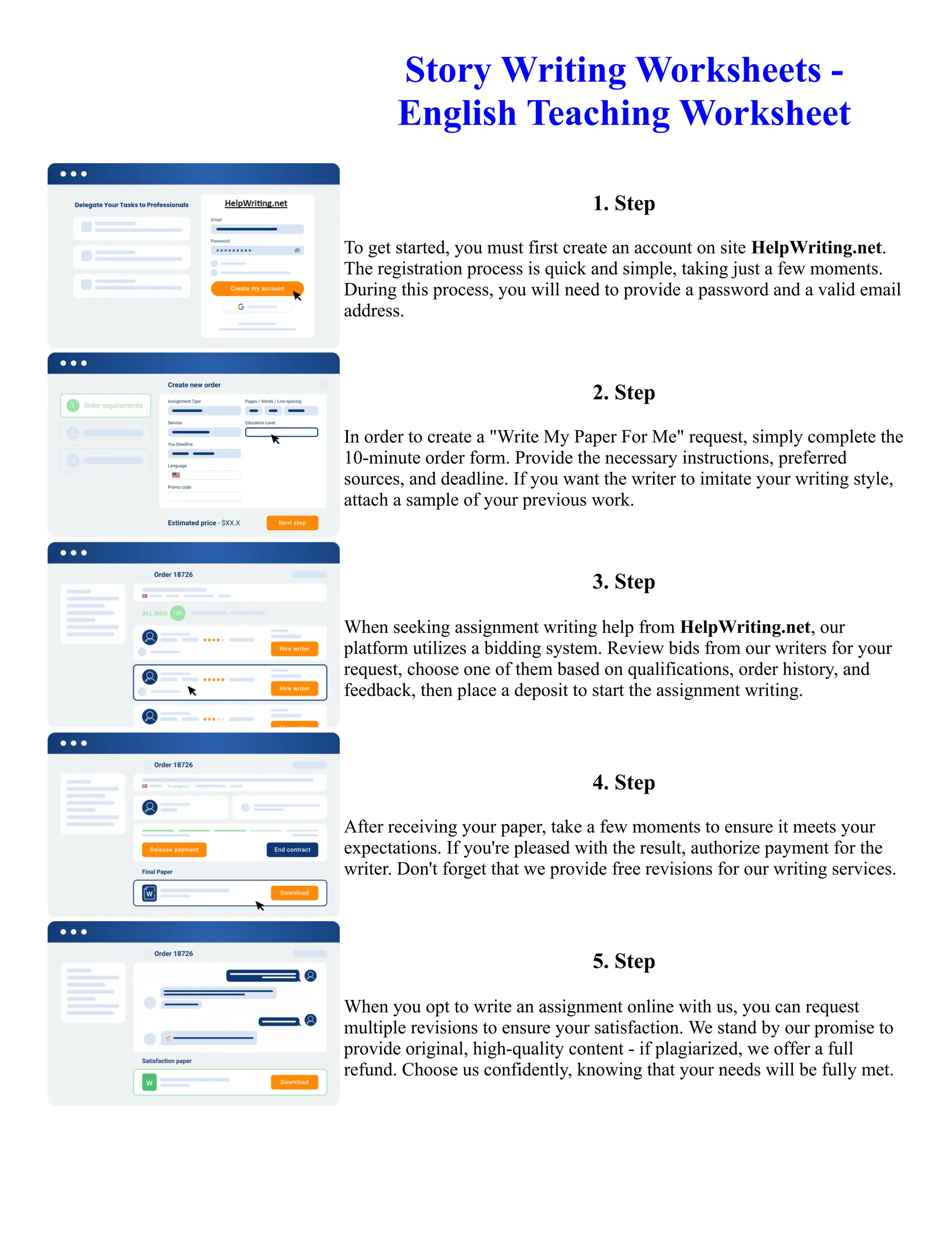 Story Writing Worksheets - English Teaching Worksheet | PDF