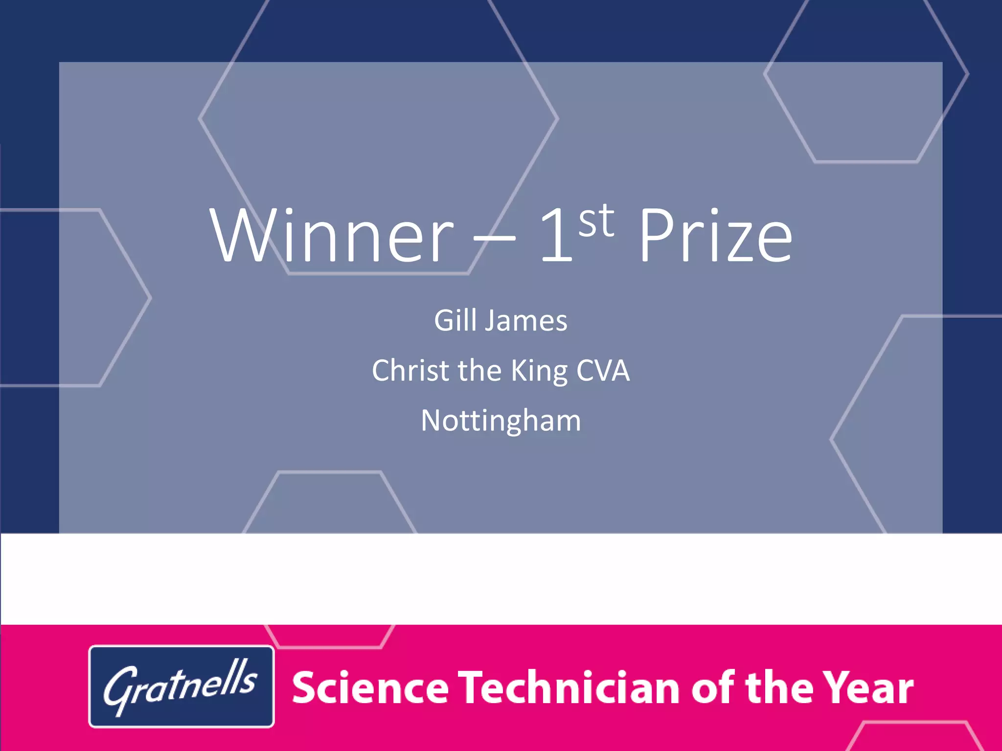 Science Technician of the Year
Gillian James
Christ the King CVA
Nottingham
 