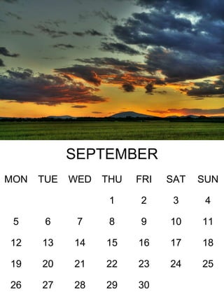 30 29 28 27 26 25 24 23 22 21 20 19 18 17 16 15 14 13 12 11 10 9 8 7 6 5 4 3 2 1 SUN SAT FRI THU WED TUE MON SEPTEMBER 