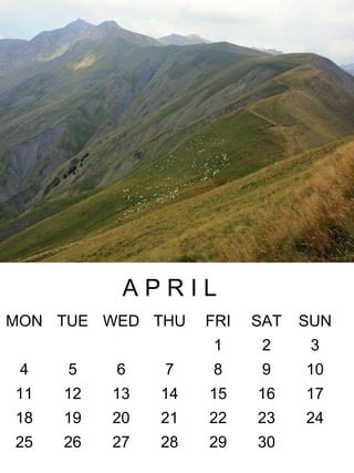 30 29 28 27 26 25 24 23 22 21 20 19 18 17 16 15 14 13 12 11 10 9 8 7 6 5 4 3 2 1 SUN SAT FRI THU WED TUE MON A P R I L 