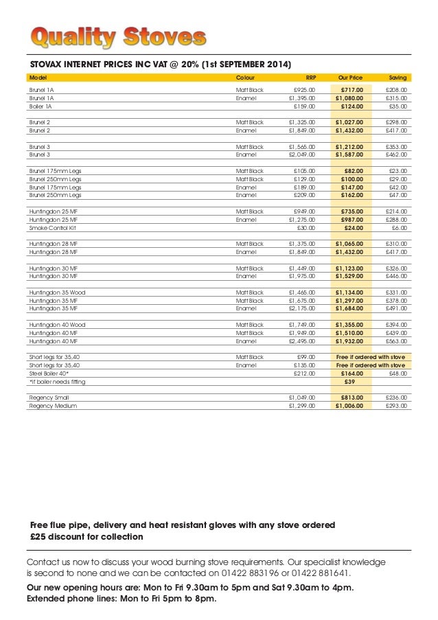 Stovax Stoves Prices List Quality Stoves