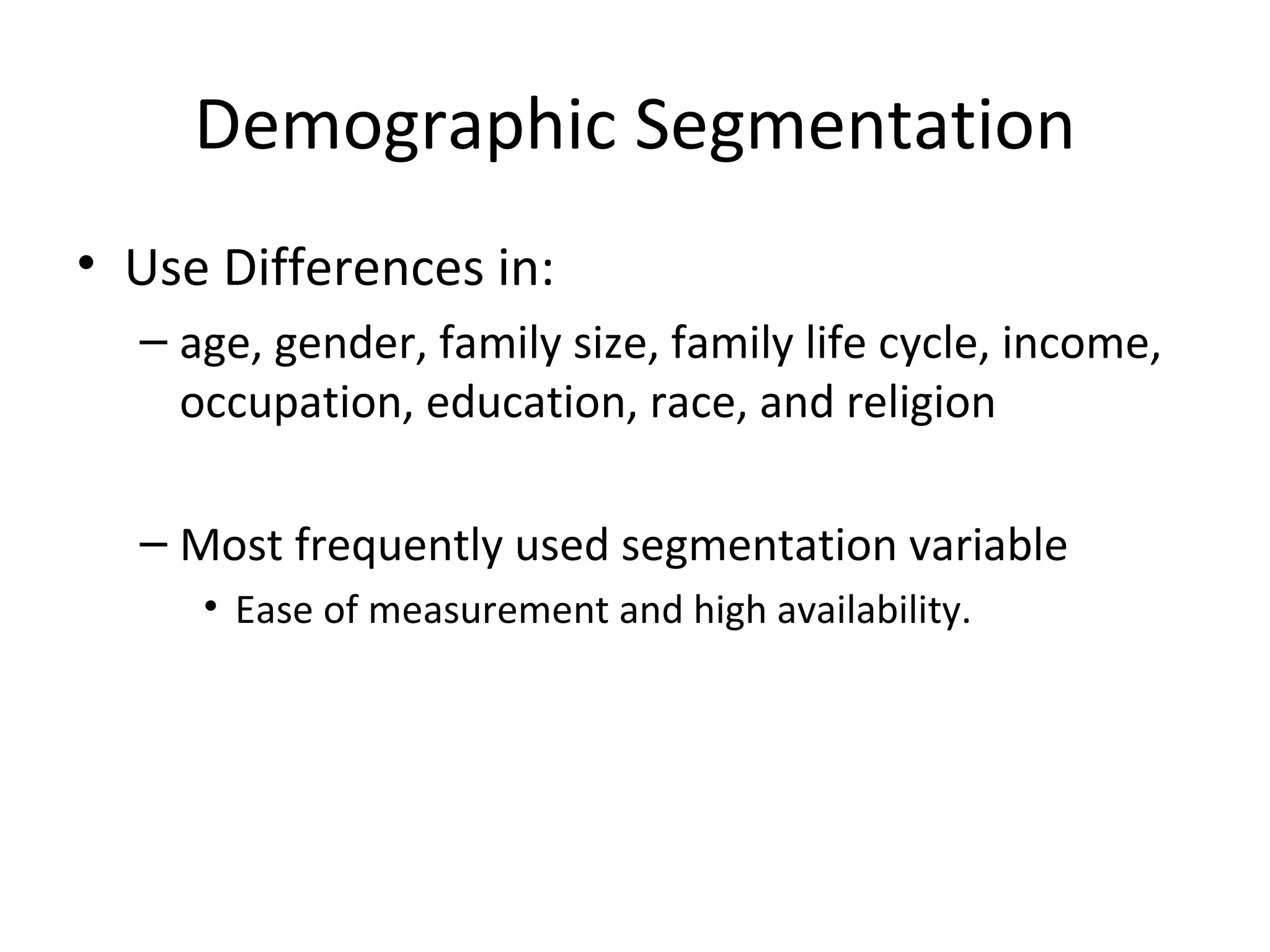 Segmentation Targeting Positioning