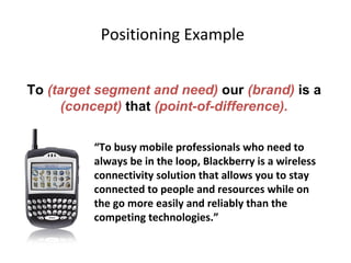 Segmentation Targeting Positioning