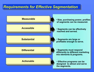 Requirements for Effective Segmentation
Requirements for Effective Segmentation

         Measurable
         Measurable  ...