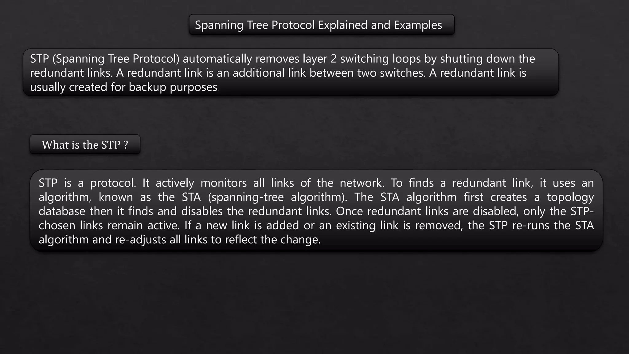 Spanning Tree Protocol and Examples | PPT