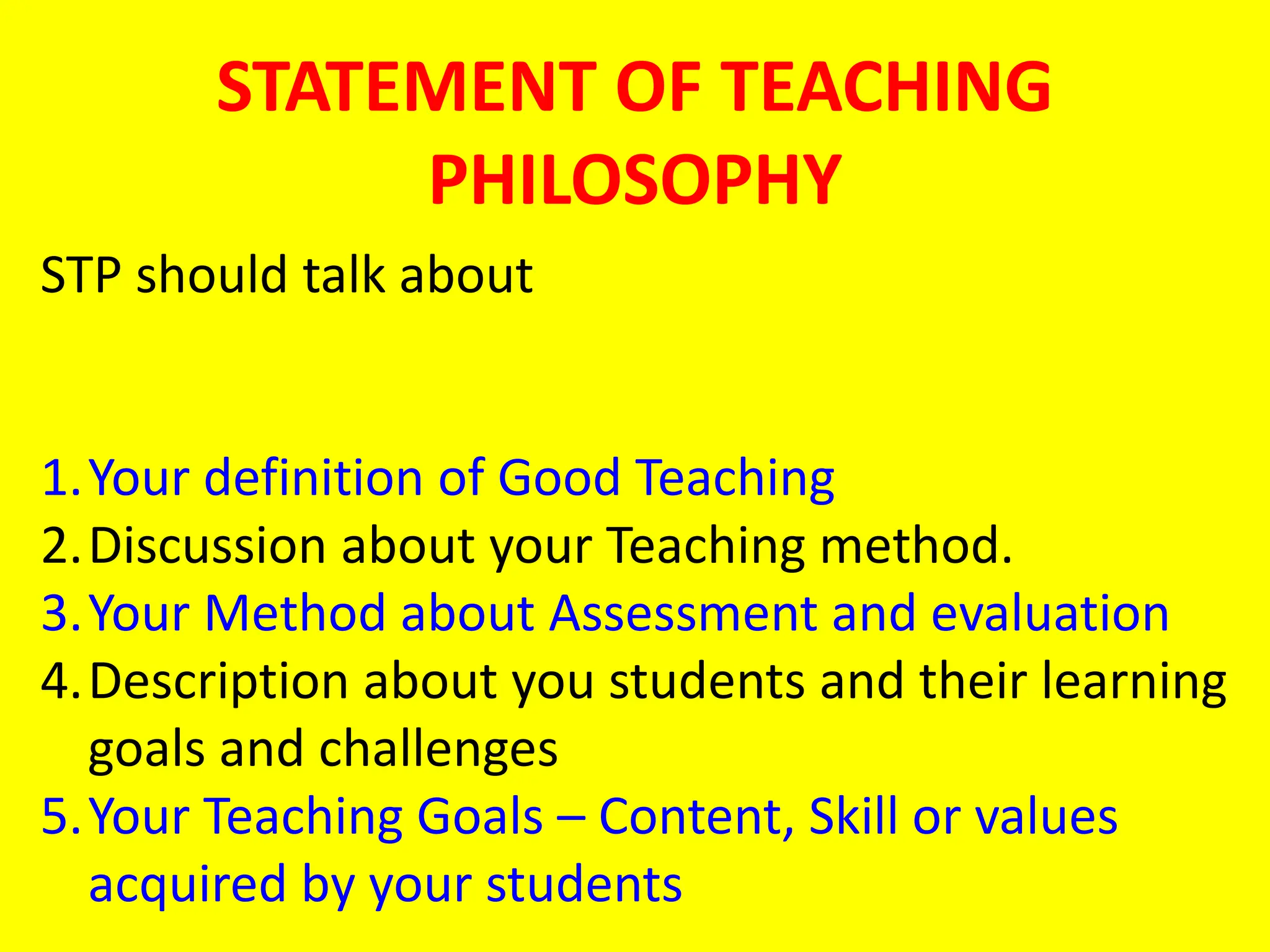 My Statement Of Teaching Philosophy Pptx