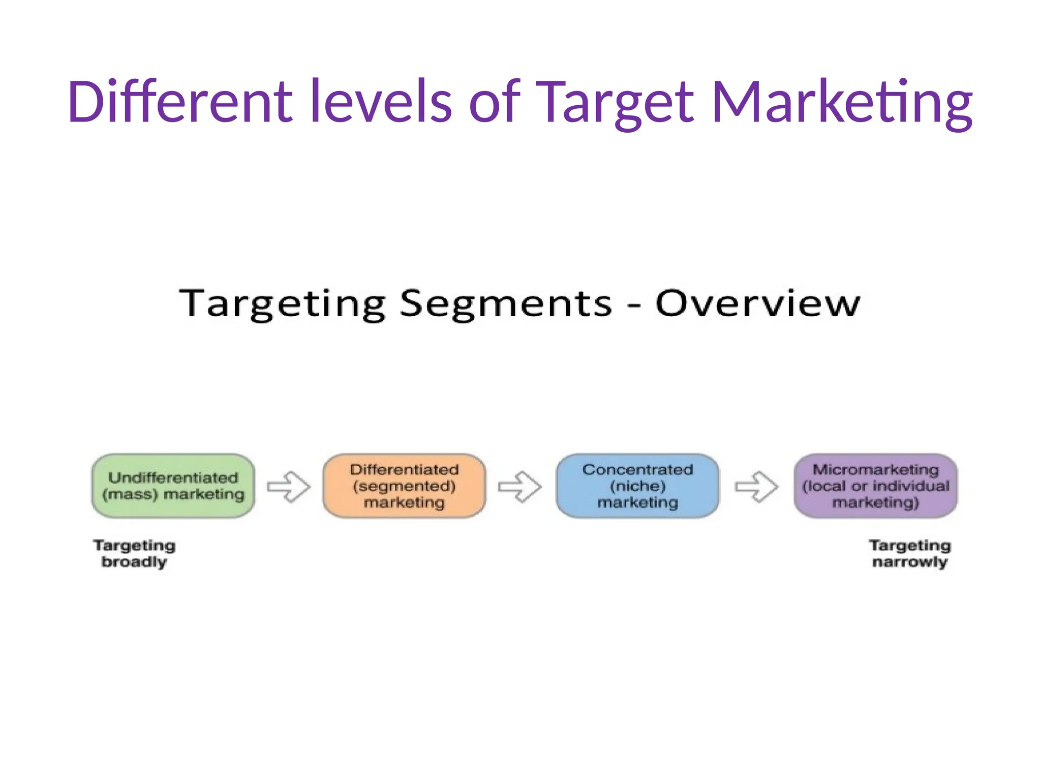 Different levels of Target Marketing
 