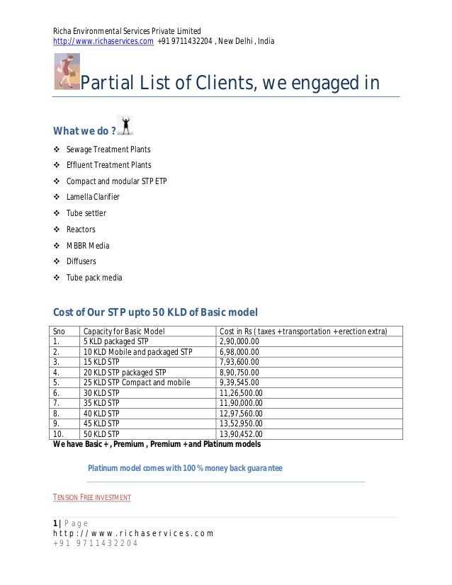cost of Sewage Treatment Plants , Effluent Treatment Plant , Lamella