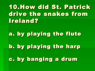 St patrick's quiz