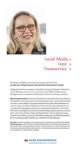 Social Media +
Texte +
Presseservice +
Simone Ulrich
 