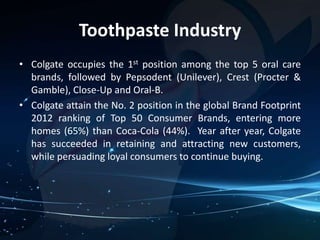 Colgate Positioning Segmenting, Targeting and Positioning of the toothpaste industry | PPTX