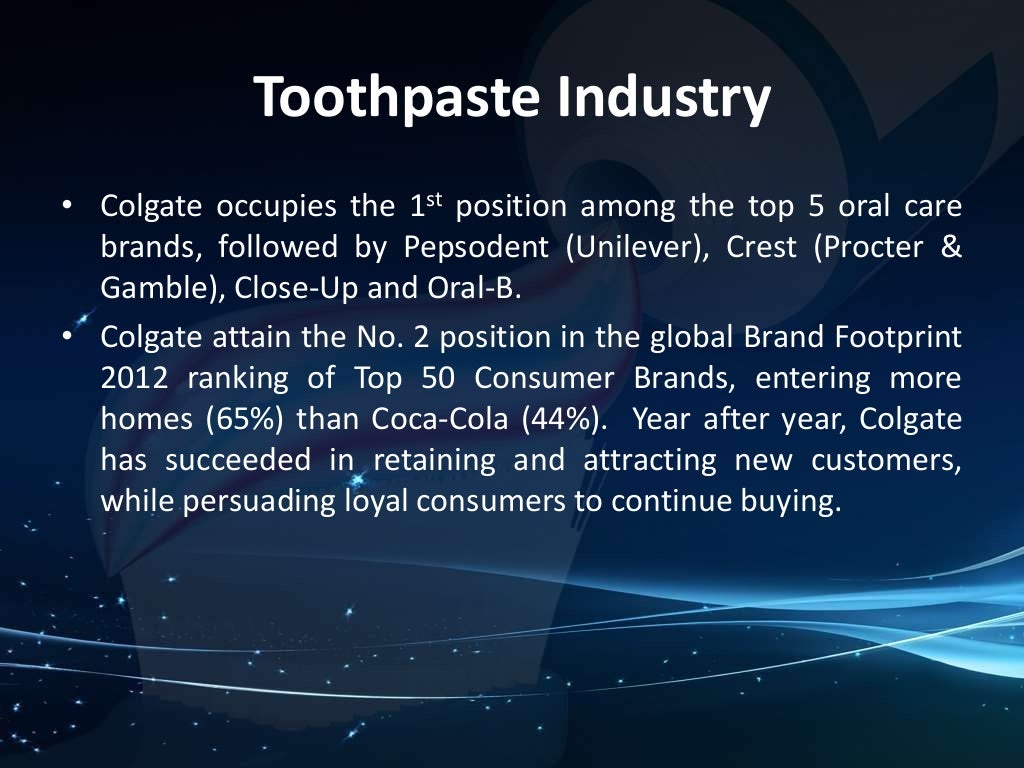 Segmenting, Targeting and Positioning of the toothpaste industry