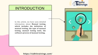manual testing | PPT image.
