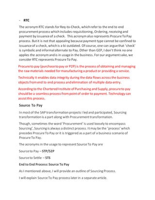 Procure To Pay and Source To Pay | DOCX