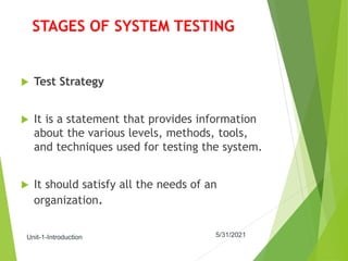 Software Testing and Quality Assurance unit1 | PPTX