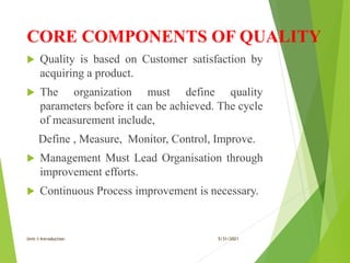 Quality Component Software Testing and Quality Assurance unit1 | PPTX