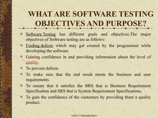 Introduction to software testing and quality assurance | PPTX