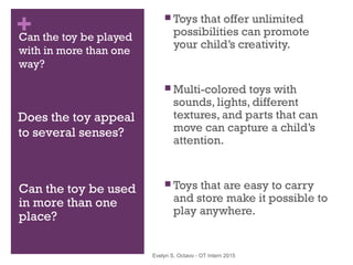 Toy Test Checklist Occupational Therapy on How to pick a toy: Checklist | PPT