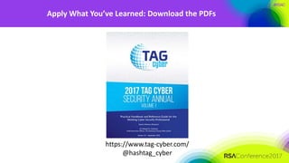 #RSAC
https://www.tag-cyber.com/
@hashtag_cyber
Apply What You’ve Learned: Download the PDFs
 