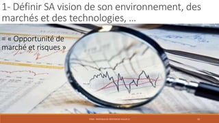 1- Définir SA vision de son environnement, des
marchés et des technologies, …
= « Opportunité de
marché et risques »

STR03 - PROCESSUS DE CRÉATION DE VALEUR (1)

10

 