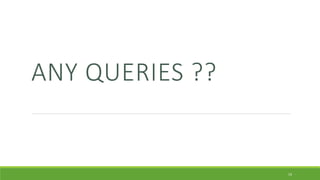 ANY QUERIES ?? 
19 
 