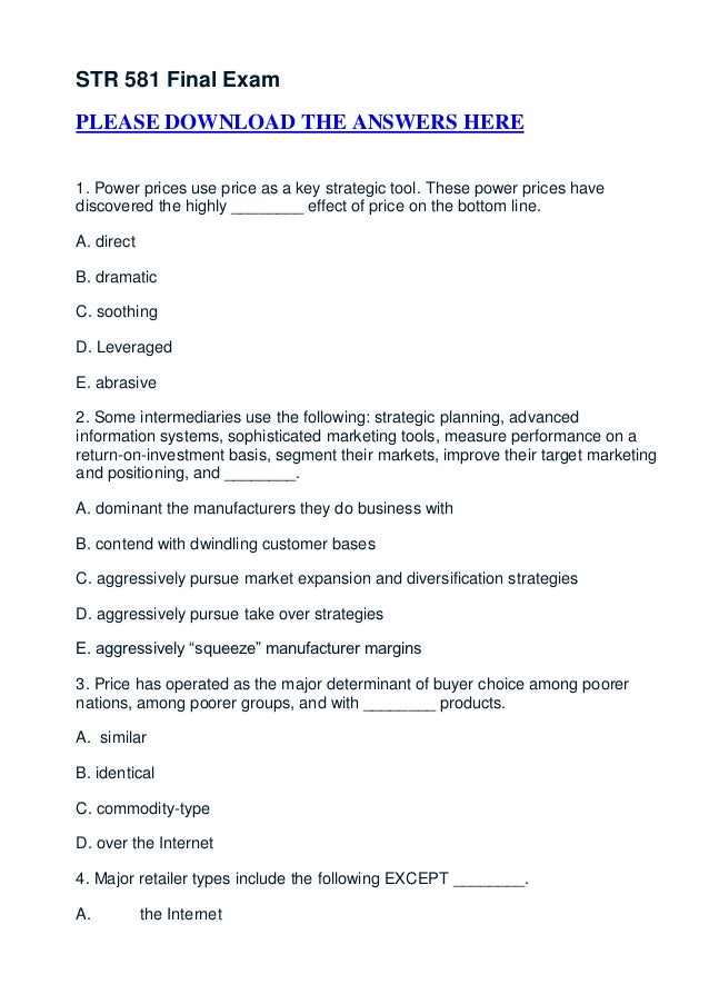 str 581 final exam use Str 581 week 3 strategic plan, part 2 internal environmental analysis (2018 new) click the button below to add the fema is 775 final exam (answers). str 581 final exam use Str 581 week 3 strategic plan, part 2 internal environmental analysis (2018 new) click the button below to add the fema is 775 final exam (answers).