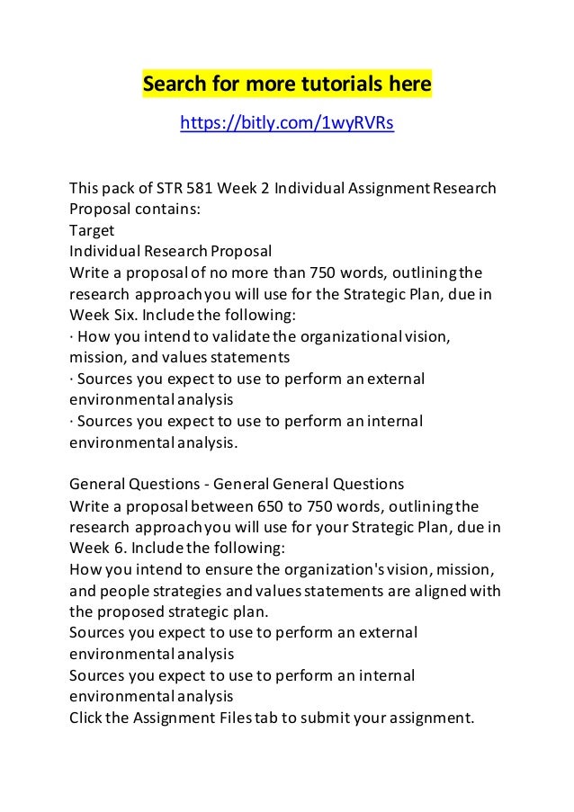 Research proposal week 2 str 581