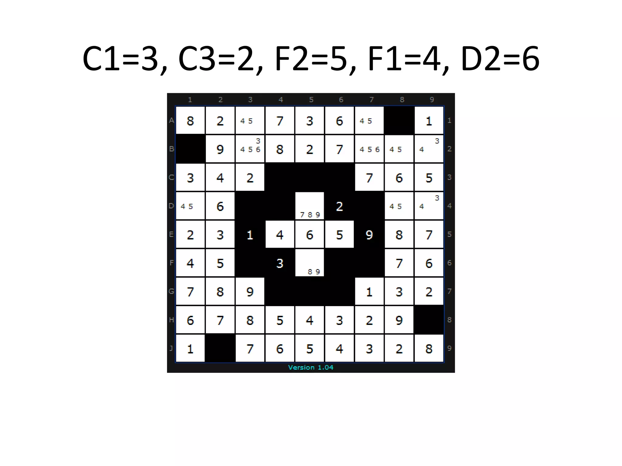 C1=3, C3=2, F2=5, F1=4, D2=6