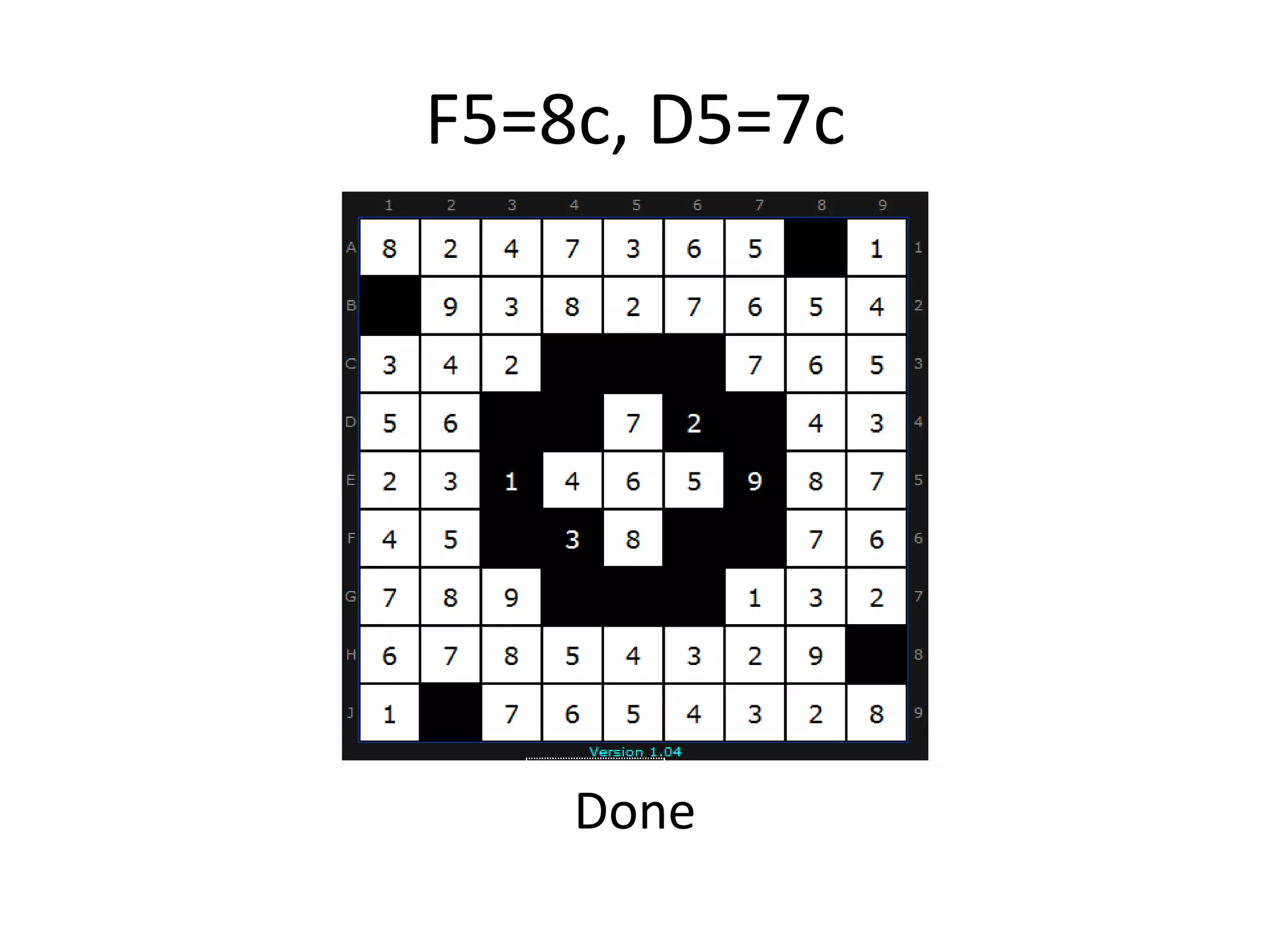 F5=8c, D5=7cDone
