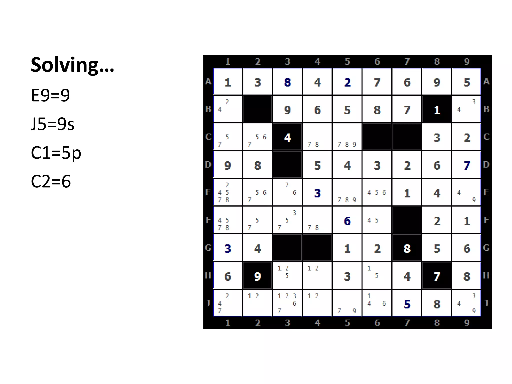 Solving…
E9=9
J5=9s
C1=5p
C2=6
 