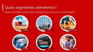 Quais segmentos atendemos?
Nosso portfólio contempla soluções para diversas necessidades
 