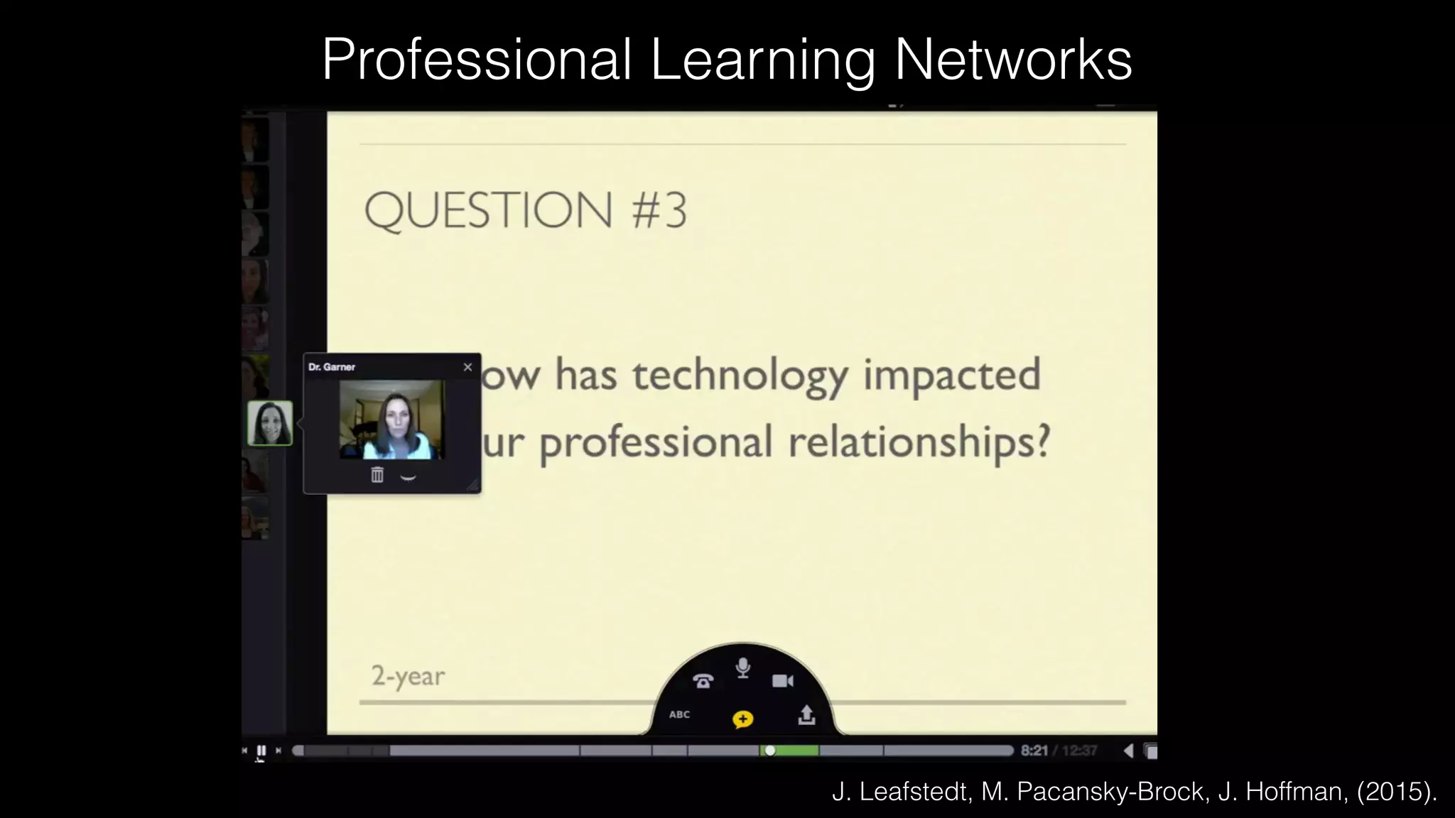 “Technology has given me
my professional identity.”
Lori,
PT, multiple community colleges
J. Leafstedt, M. Pacansky-Brock, J. Hoffman, (2015).
 