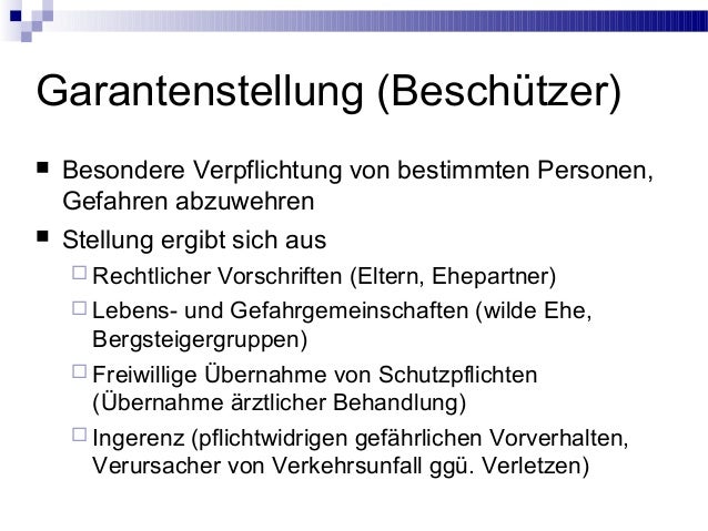 Was Ist Eine Garantenstellung Strafrecht für Krankenpfleger. zweiter Teil