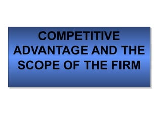 COMPETITIVE
   COMPETITIVE
ADVANTAGE AND THE
ADVANTAGE AND THE
SCOPE OF THE FIRM
 SCOPE OF THE FIRM
 