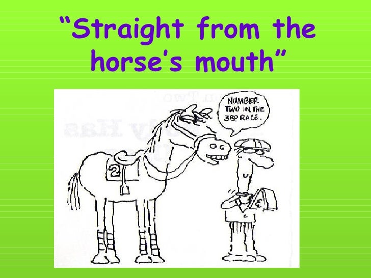 Straight From The Horse’S Mouth