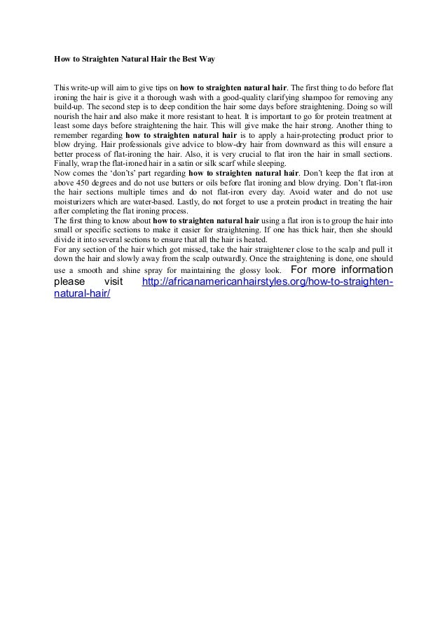 Straighten Natural Hair Pdf