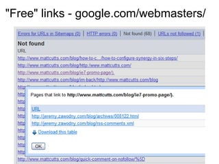 "Free" links - google.com/webmasters/ 