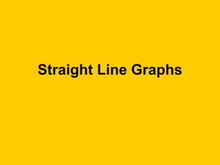 Straight Line Graphs
 