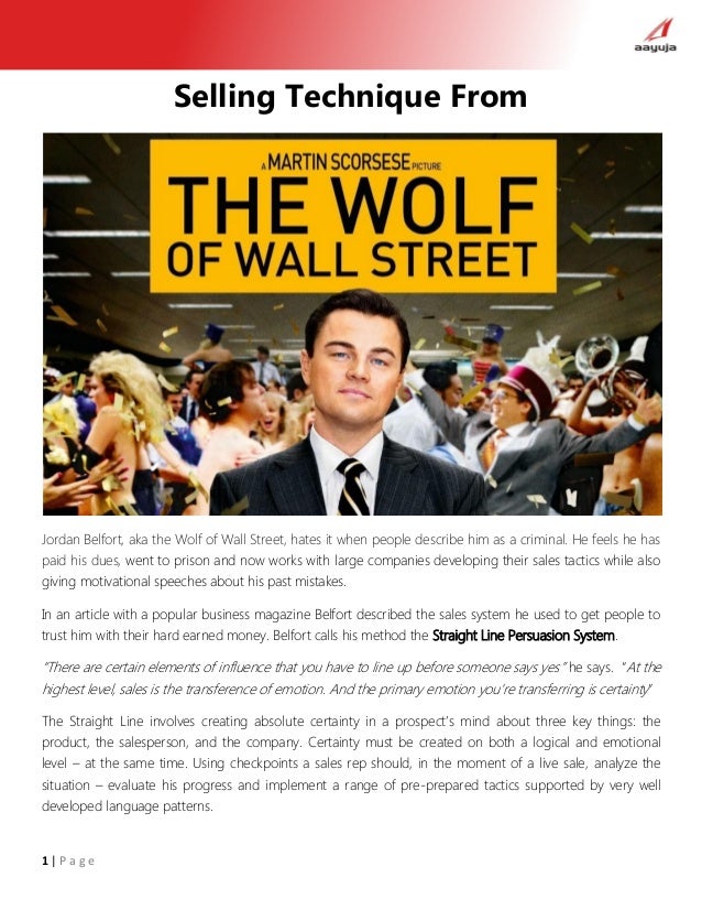 Selling Technique From The Wolf Of Wall Street