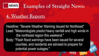 Weather Headline Example straight news.pptx lesson for grade 7 sp | PPTX