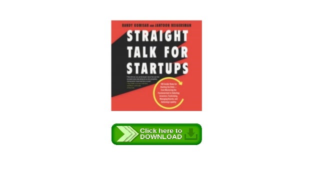 Straight Talk for Startups Audiobook Download Audiobook Free