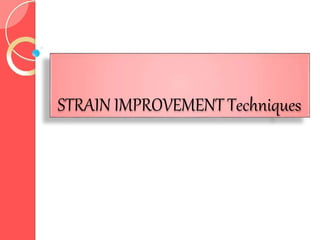 STRAIN IMPROVEMENT Techniques
 