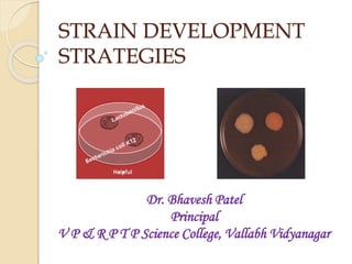 STRAIN DEVELOPMENT
STRATEGIES
Dr. Bhavesh Patel
Principal
V P & R P T P Science College, Vallabh Vidyanagar
 