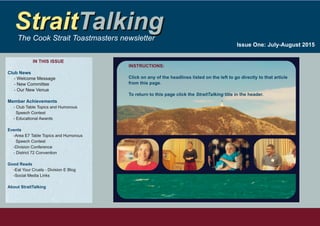 StraitTalking Issue One: July/August 2015