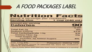 A FOOD PACKAGES LABEL
 