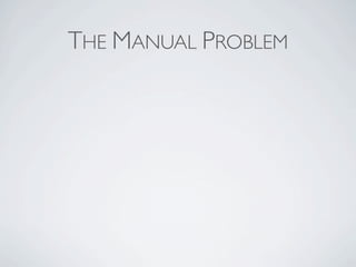 THE MANUAL PROBLEM
 