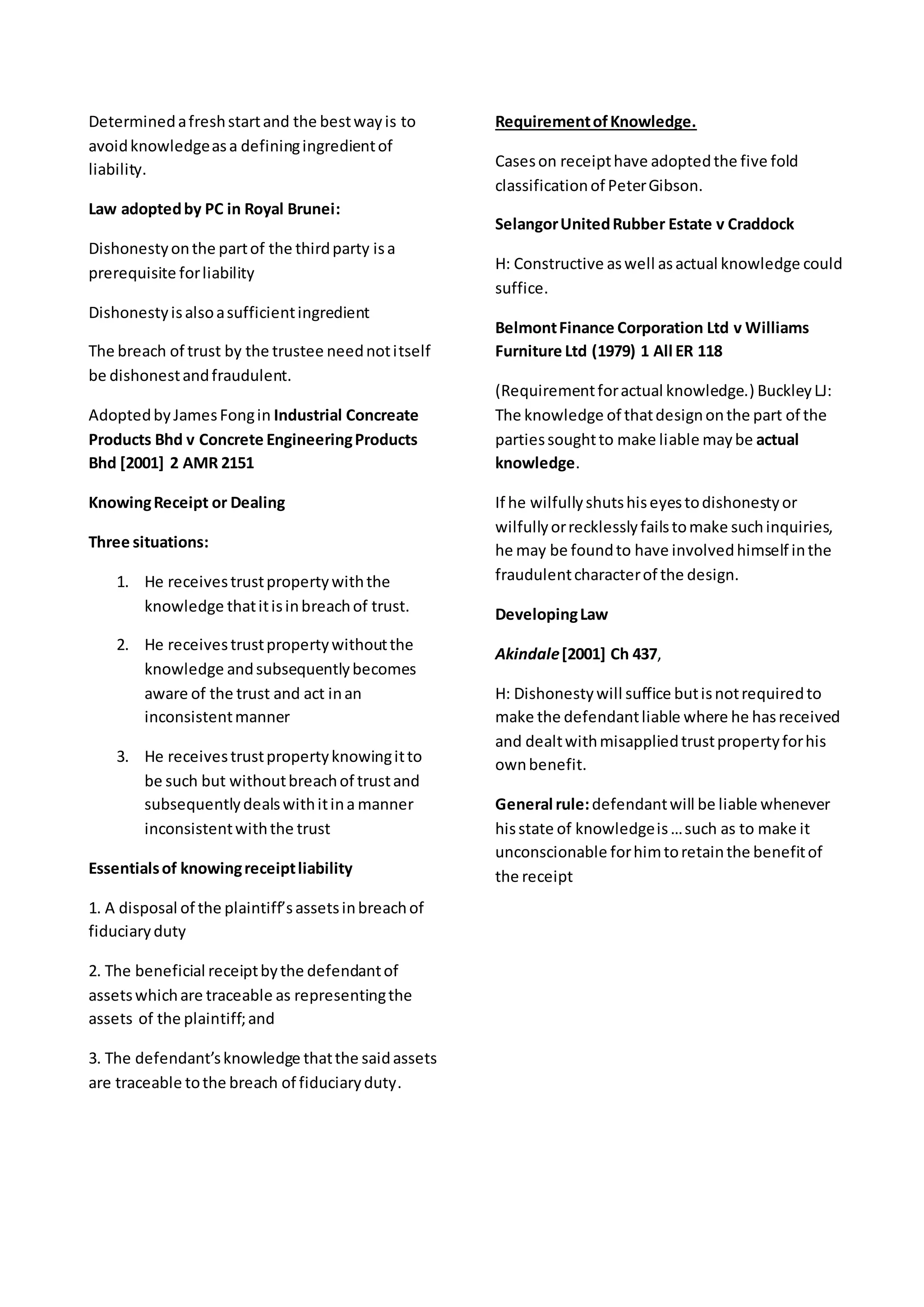 Strangers As Constructive Trustee short Notes DOCX Strangers as constructive trustee short notes docx