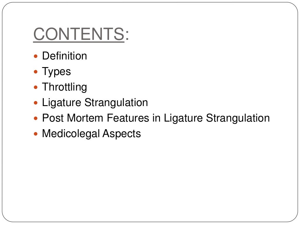 Strangulation Forensic Medicine